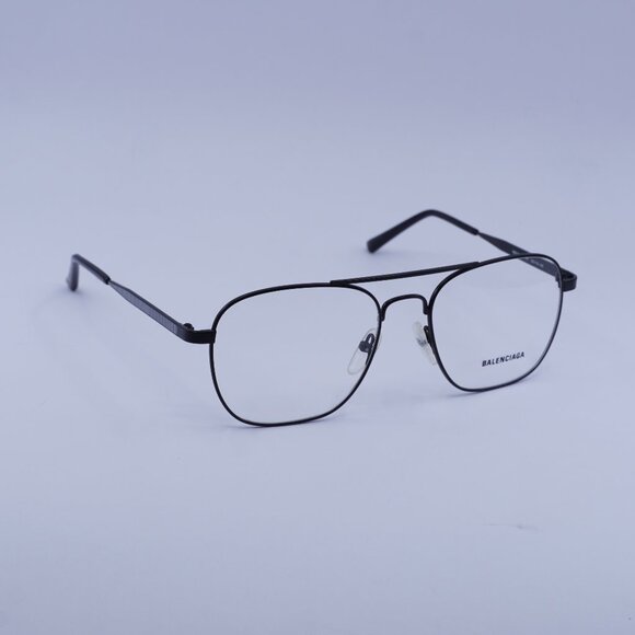 Balenciaga BB0037O 001 Eyeglasses Black 55mm Aviator Frame - Picture 1 of 10